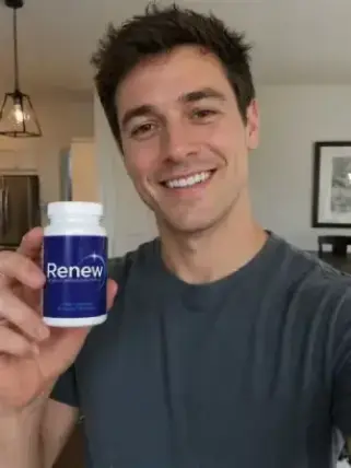 Man with a relaxed expression in a home
