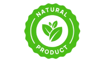 Natural product symbol with a botanical leaf